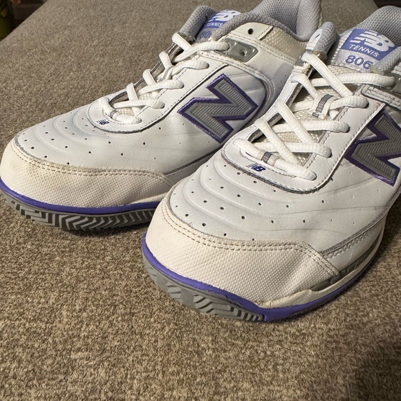 New Balance Women's 806 Gray and Purple tennis shoes - Picture 4 of 11